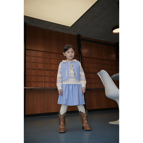 COPENHAGEN COLORS Endless Blue Quilted Vest W. Moon & Star Embroidery