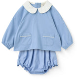 COPENHAGEN COLORS Endless Blue Baby Set - Blouse & Bloomers