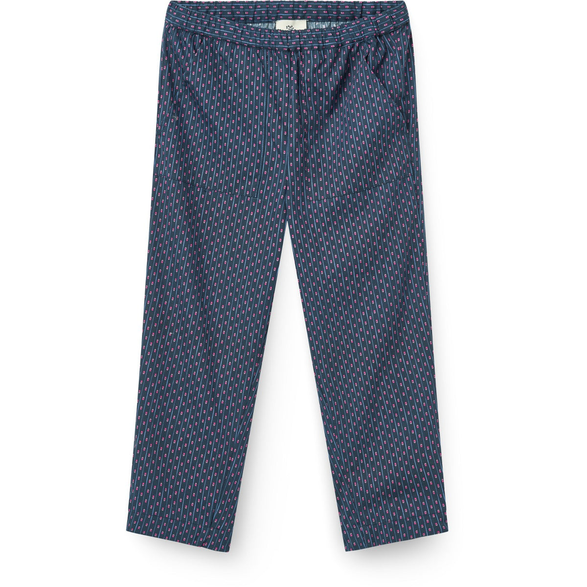 COPENHAGEN COLORS Navy Flower Aop Printed Navy Flower Pants