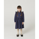 COPENHAGEN COLORS Navy Flower Aop Printed Frill Dress