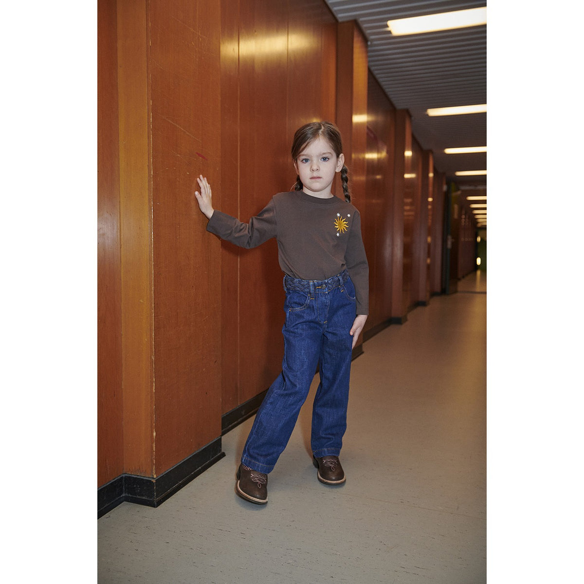 COPENHAGEN COLORS Indigo Blue Wash Denim Jeans W. Braid Waist - Wide Fit