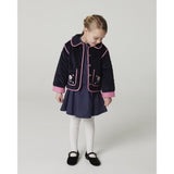 COPENHAGEN COLORS Navy Quilted Corduroy Jacket W. Embroidery