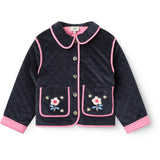 COPENHAGEN COLORS Navy Quilted Corduroy Jacket W. Embroidery