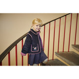 COPENHAGEN COLORS Navy Quilted Corduroy Jacket W. Embroidery