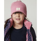COPENHAGEN COLORS Navy Flower Aop Puffer Long Frill Jacket W. Teddy Lining