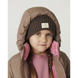 COPENHAGEN COLORS Walnut Puffer Long Frill Jacket W. Teddy Lining