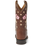 COPENHAGEN COLORS Dk. Brown Flower Cowboy Boot
