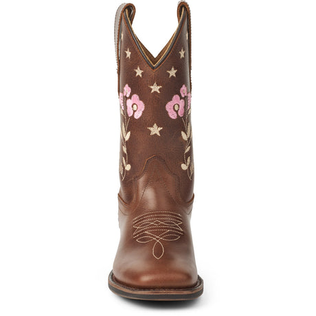 COPENHAGEN COLORS Dk. Brown Flower Cowboy Boot