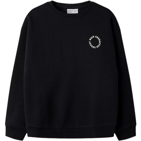 Name It Black Antique White Print Nkfria Ls Rlx Sweat Bru Noos