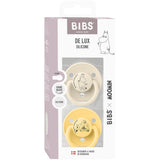 Bibs Ivory / Pale Butter X Moomins Pacifier De Lux Moomintroll 2-Pack Silicone