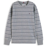 Tommy Hilfiger Medium Grey Heather-Grey Stripe Tee Ls