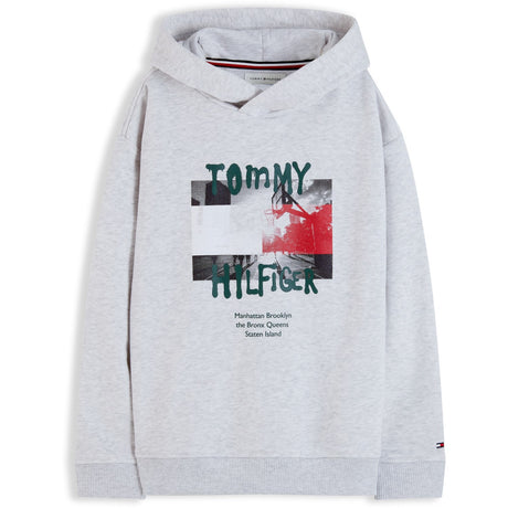 Tommy Hilfiger Grey Heather-Grey Flag Grafitti Hoodie