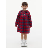 Tommy Hilfiger Medium Red Check-Red Lg Check Rounded Collar Dress