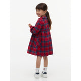 Tommy Hilfiger Medium Red Check-Red Lg Check Rounded Collar Dress