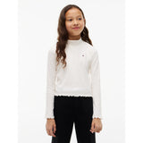 Tommy Hilfiger Off White-White Mock Neck Rib Top Ls