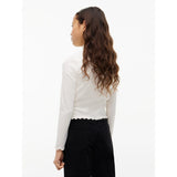 Tommy Hilfiger Off White-White Mock Neck Rib Top Ls