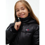 Tommy Hilfiger Black-Black Hooded Shiny Puffer Jacket