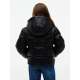 Tommy Hilfiger Black-Black Hooded Shiny Puffer Jacket