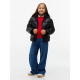 Tommy Hilfiger Black-Black Hooded Shiny Puffer Jacket