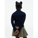 Tommy Hilfiger Dark Blue-Blue Mock Neck Rib Top Ls
