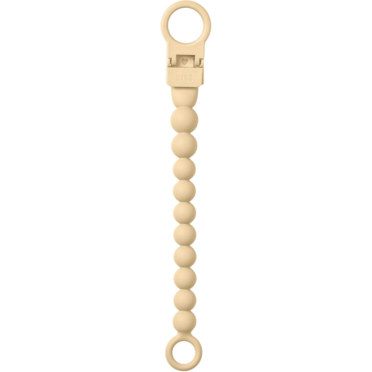Bibs Pale Butter Pacifier Clip Beaded