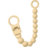 Bibs Pale Butter Pacifier Clip Beaded