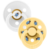 Bibs White / Pale Butter Studio Colour Pacifier Beetle Mix 2 Pack Latex Round