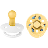 Bibs White / Pale Butter Studio Colour Pacifier Beetle Mix 2 Pack Latex Round