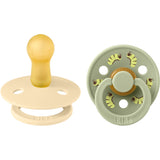 Bibs Silk / Sage Studio Colour Pacifier Caterpillar Mix 2 Pack Latex Round