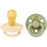 Bibs Silk / Sage Studio Colour Pacifier Caterpillar Mix 2 Pack Latex Round