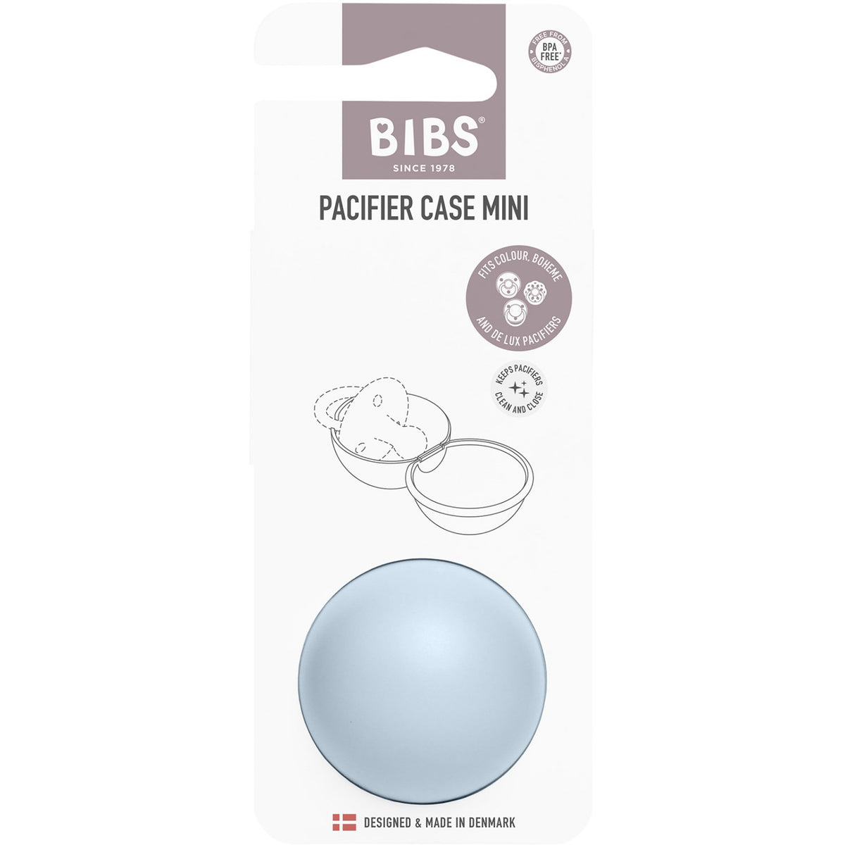 Bibs Baby Blue Pacifier Case Mini