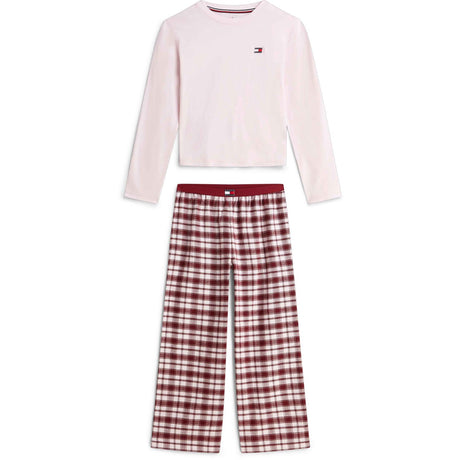 Tommy Hilfiger Lt Pink/ Lt Pink Plaid-Brown Ls Pj Set