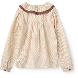 COPENHAGEN COLORS Sand Flower Print Aop Shirt W. Frill & Lace Piping