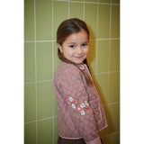 COPENHAGEN COLORS Winter Rose Check Comb. Checkered Quilted Jacket W. Embroidery