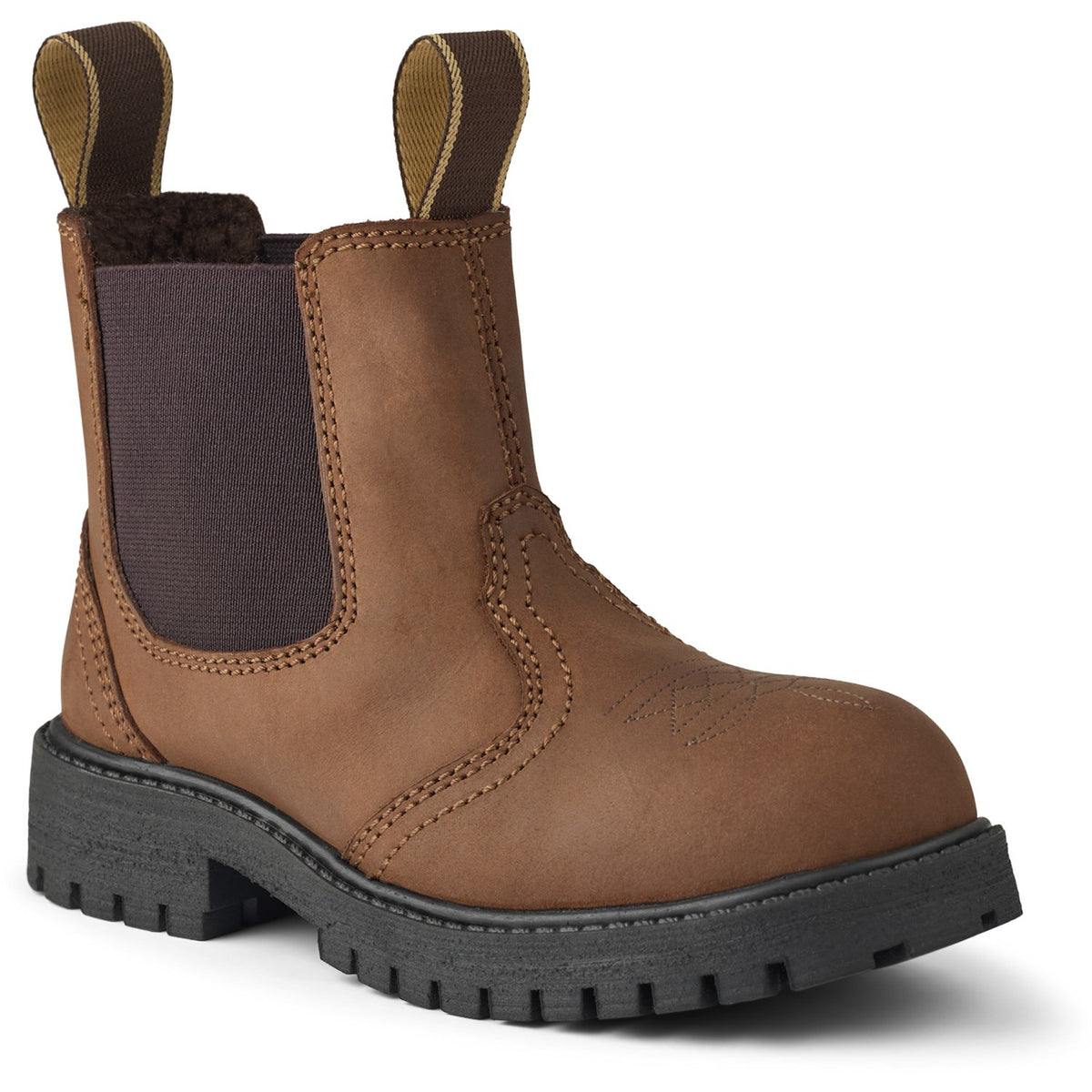 COPENHAGEN COLORS Dk. Brown Chelsea Cowboy Boots W. Warm Lining