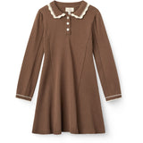 COPENHAGEN COLORS Walnut Comb. Knitted Peplum Dress Ls.