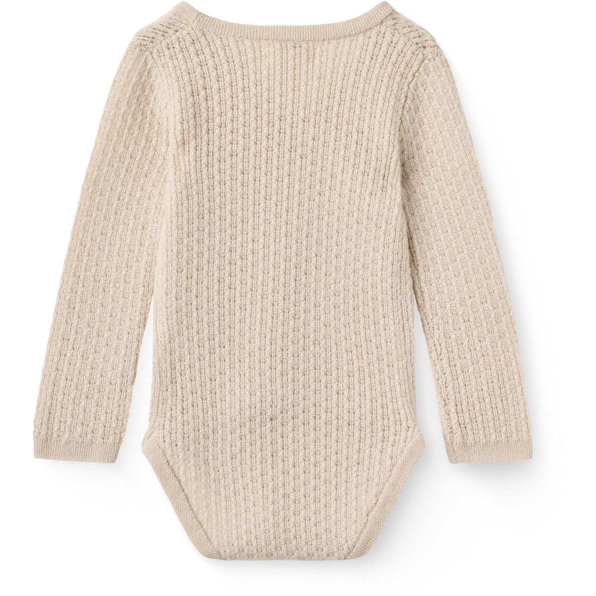 COPENHAGEN COLORS Pale Cream Melange Knitted Pointelle Baby Cross-Over
