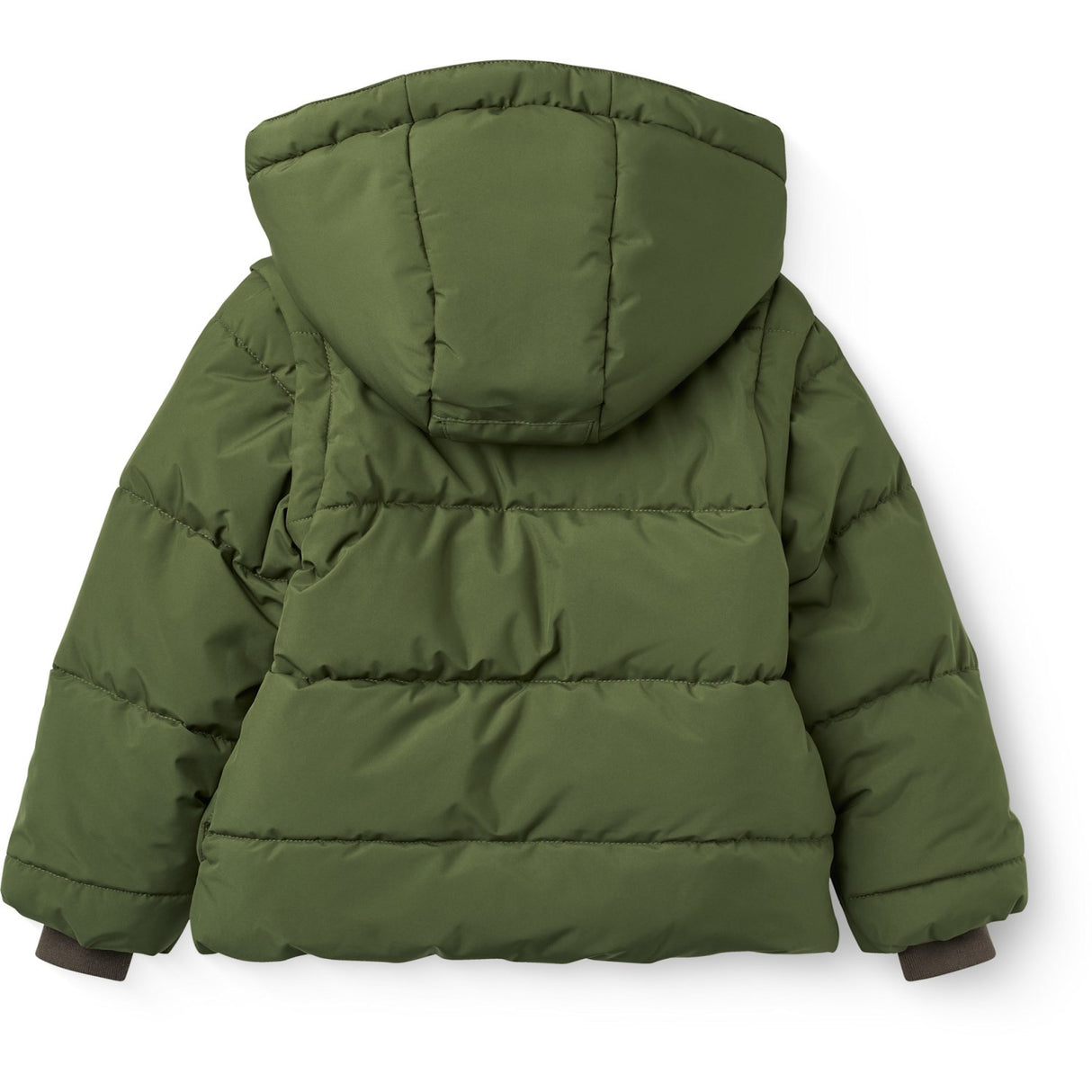 COPENHAGEN COLORS Dk. Green 2 In 1 Puffer Jacket W. Removable Sleeves