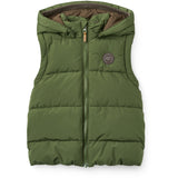 COPENHAGEN COLORS Dk. Green 2 In 1 Puffer Jacket W. Removable Sleeves