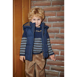 COPENHAGEN COLORS Navy 2 In 1 Puffer Jacket W. Removable Sleeves