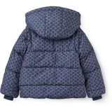 COPENHAGEN COLORS Navy Flower Aop 2 In 1 Puffer Jacket W. Removable Sleeves