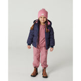 COPENHAGEN COLORS Navy Flower Aop 2 In 1 Puffer Jacket W. Removable Sleeves
