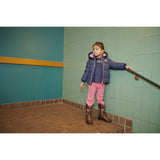 COPENHAGEN COLORS Navy Flower Aop 2 In 1 Puffer Jacket W. Removable Sleeves