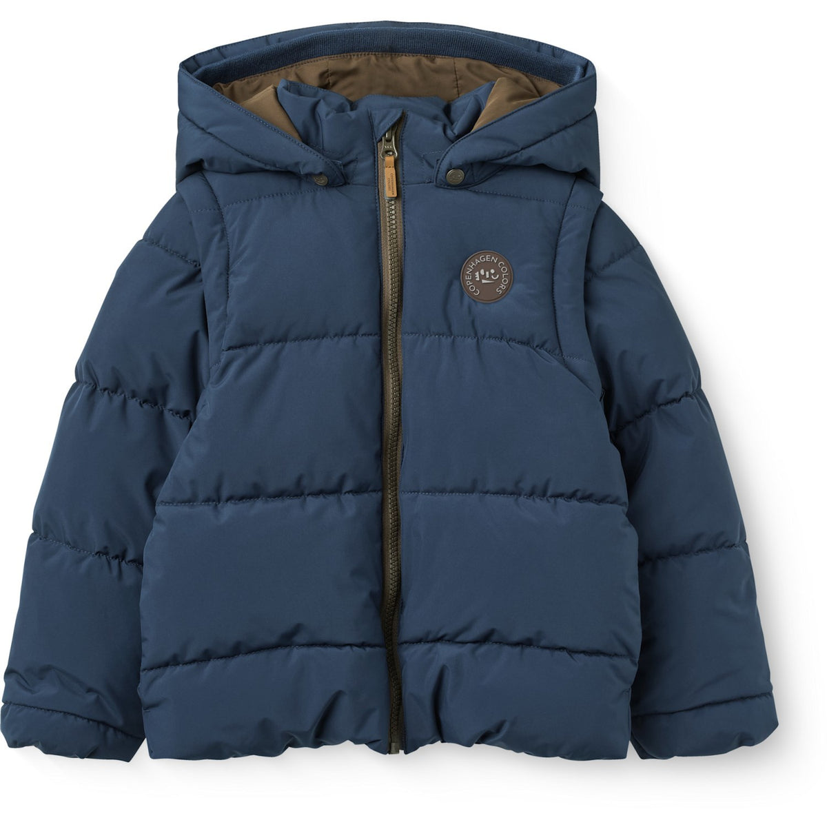 COPENHAGEN COLORS Navy 2 In 1 Puffer Jacket W. Removable Sleeves