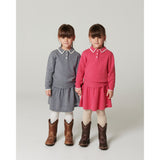 COPENHAGEN COLORS Grey Melange Comb. Cashmere Blouse W. Collar & Blanket Stitch