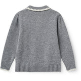 COPENHAGEN COLORS Grey Melange Comb. Cashmere Blouse W. Collar & Blanket Stitch