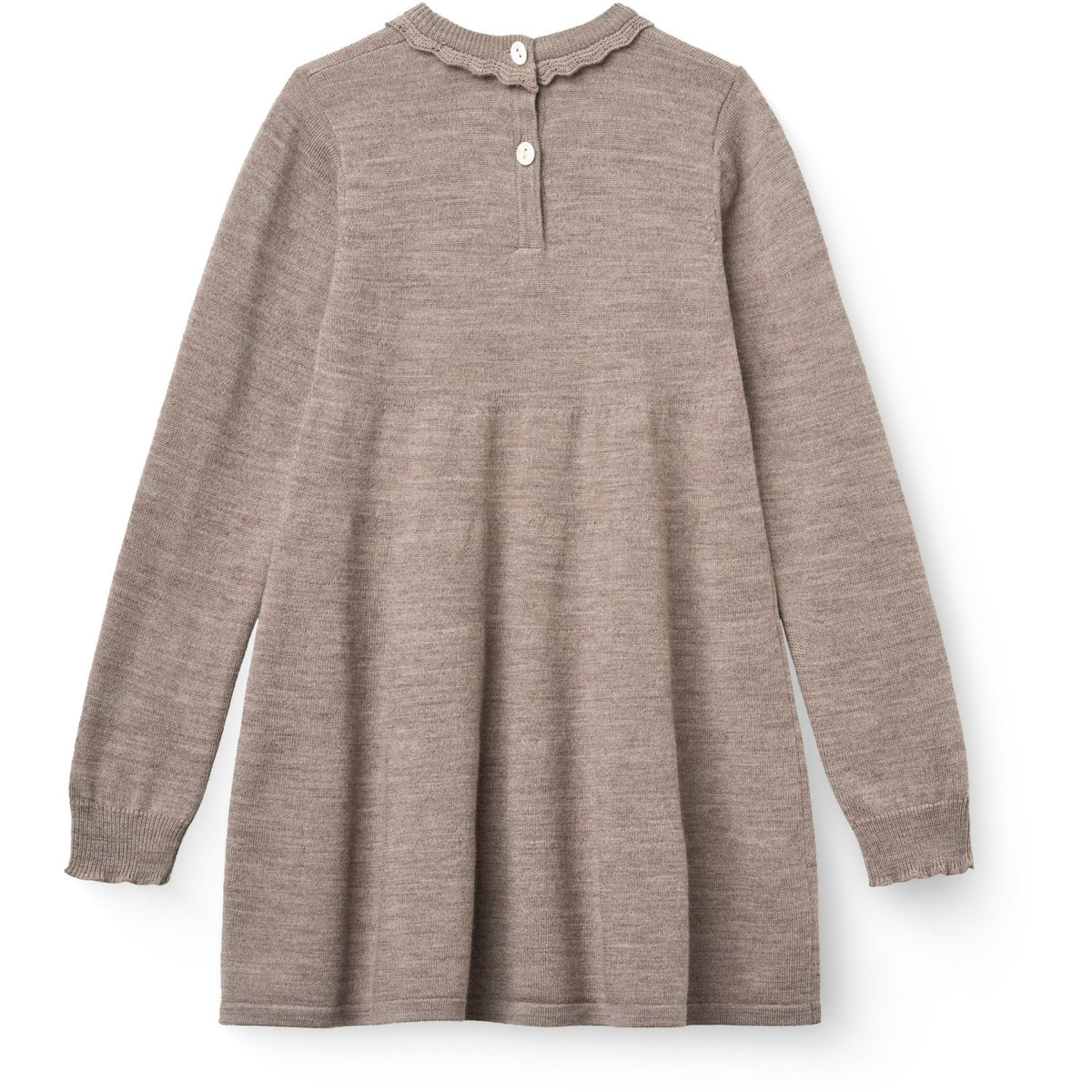 COPENHAGEN COLORS Natural Melange Classic Merino Dress W. Deco Neck