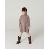 COPENHAGEN COLORS Natural Melange Classic Merino Dress W. Deco Neck