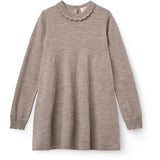COPENHAGEN COLORS Natural Melange Classic Merino Dress W. Deco Neck