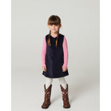 COPENHAGEN COLORS Navy Corduroy Dress W. Embroidery